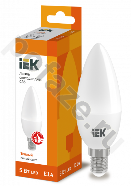 Лампа светодиодная LED свеча IEK d37мм E14 5Вт 200гр. 220-230В 3000К