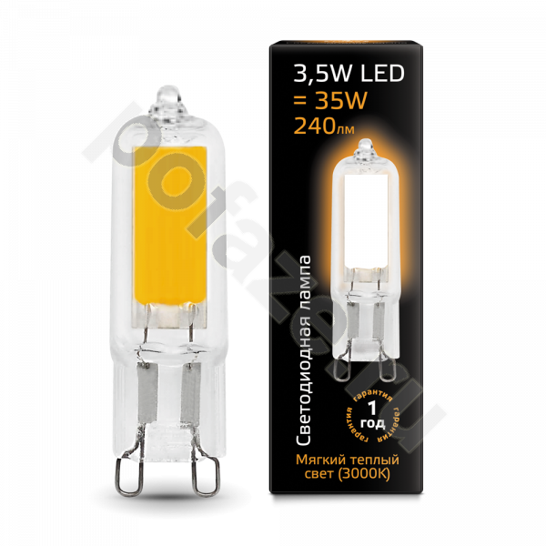 Лампа светодиодная LED капсульная Gauss d14мм G9 3.5Вт 320гр. 220-240В 3000К