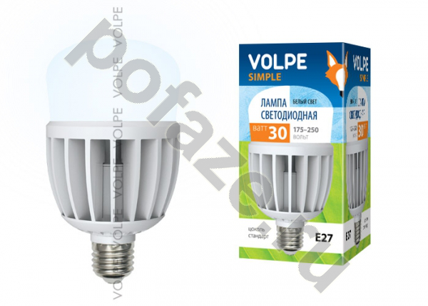 Лампа светодиодная LED Volpe d80мм E27 30Вт 160гр. 220-230В