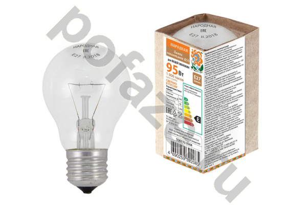 Лампа накаливания грушевидная TDM ELECTRIC d50мм E27 95Вт 30-220В