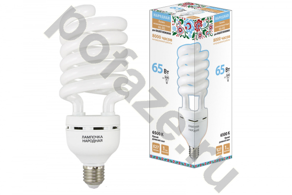 Лампа энергосберегающая спираль TDM ELECTRIC d78мм E27 65Вт 40-170В 6500К