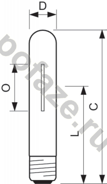 Лампа натриевая высокого давления ДНаТ трубчатая одноцокольная Philips d48мм E40 250Вт 2000К