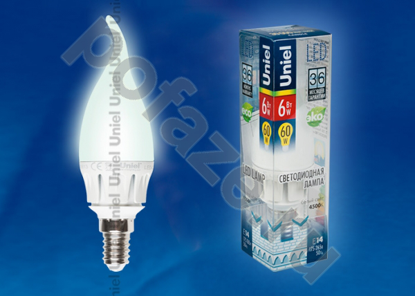 Лампа светодиодная LED свеча на ветру Uniel d37мм E14 6Вт 240гр. 220-230В