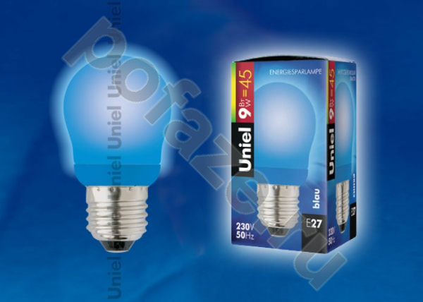 Лампа энергосберегающая шарообразная Uniel d45мм E27 9Вт 220-240В