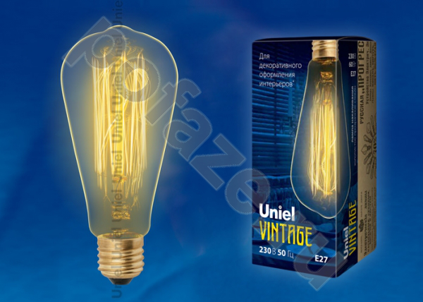 Лампа накаливания грушевидная Uniel d64мм E27 60Вт 220-230В