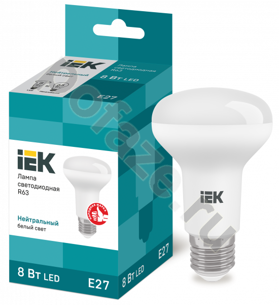 Лампа светодиодная LED с отражателем IEK d63мм E27 8Вт 110гр. 220-230В 4000К