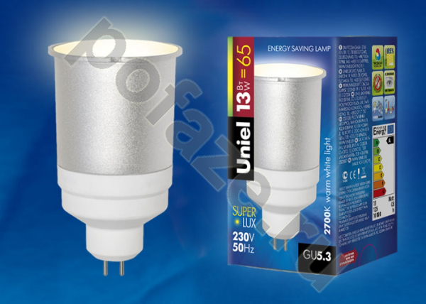 Лампа энергосберегающая с отражателем Uniel d50мм GU5.3 13Вт 220-230В