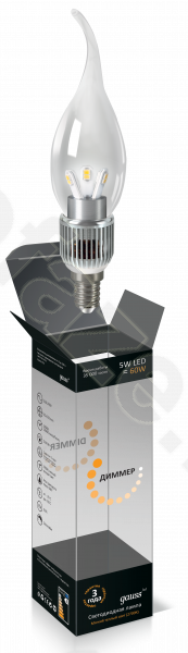 Лампа светодиодная LED свеча на ветру Gauss d35мм E27 5Вт 360гр. 220-240В
