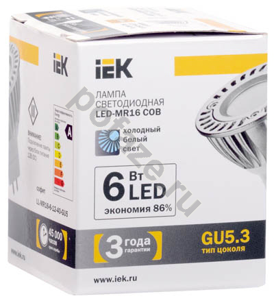 Лампа светодиодная LED с отражателем IEK d50мм GU5.3 6Вт 12В 4000К