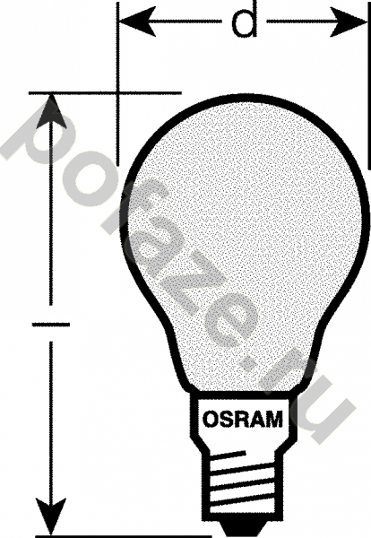 Лампа накаливания шарообразная Osram d45мм E14 40Вт 230В