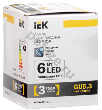 Лампа светодиодная LED с отражателем IEK d50мм GU5.3 6Вт 230В 4000К