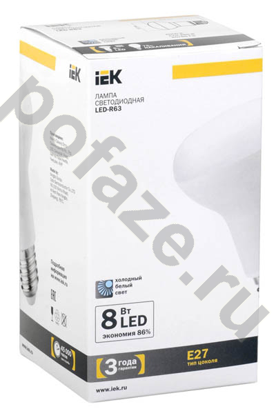 Лампа светодиодная LED с отражателем IEK d63мм E27 8Вт 230В 4000К