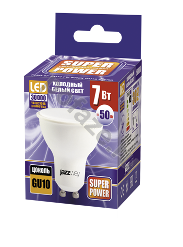 Лампа светодиодная LED с отражателем Jazzway d50мм GU10 7Вт 120гр. 230В