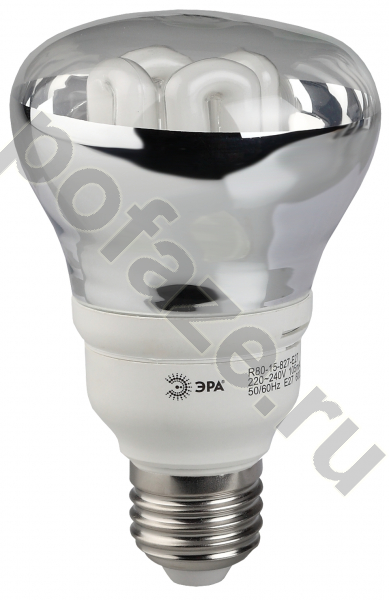 Лампа энергосберегающая с отражателем ЭРА d80мм E27 15Вт 220-230В 4200К
