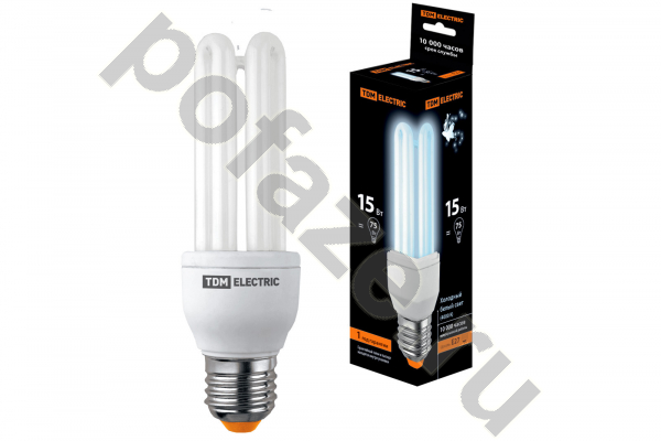 Лампа энергосберегающая прямолинейная TDM ELECTRIC d41мм E27 15Вт 50-180В 4000К