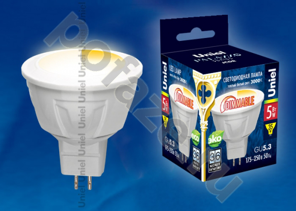 Лампа светодиодная LED с отражателем Uniel d50мм GU5.3 5Вт 110гр. 175-265В