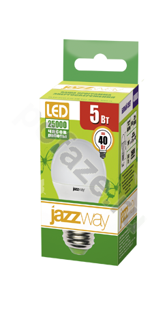 Лампа светодиодная LED шарообразная Jazzway d45мм E27 5Вт 200гр. 230В