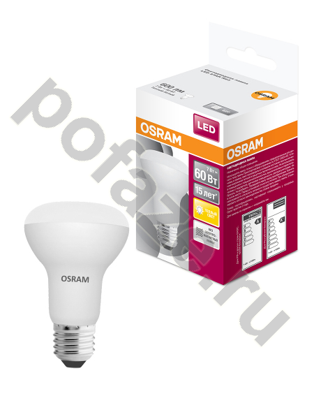 Лампа светодиодная LED с отражателем Osram d64мм E27 7Вт 120гр. 220-230В 3000К