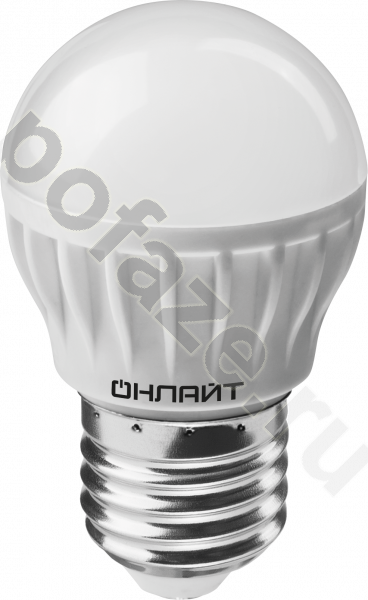 Лампа светодиодная LED шарообразная ОНЛАЙТ d45мм E27 6Вт 180гр. 220-240В 6500К