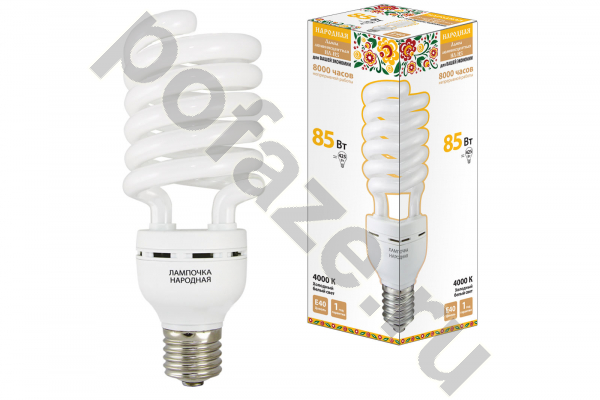Лампа энергосберегающая спираль TDM ELECTRIC d78мм E40 85Вт 40-170В 4000К