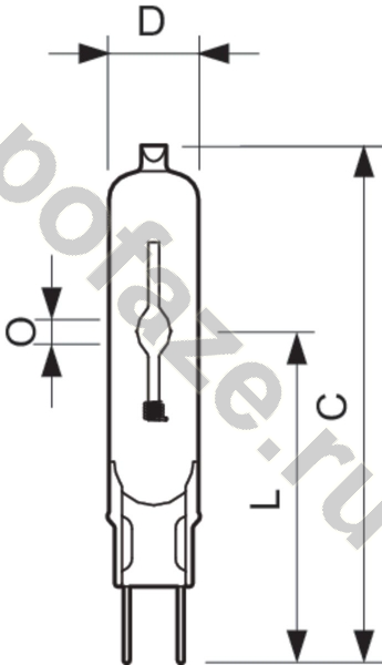 Лампа металлогалогенная трубчатая одноцокольная Philips d14мм G8.5 50Вт 84-96В 3000К