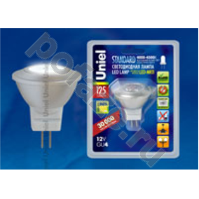 Лампа светодиодная LED с отражателем Uniel d34мм GU4 2Вт 220-230В
