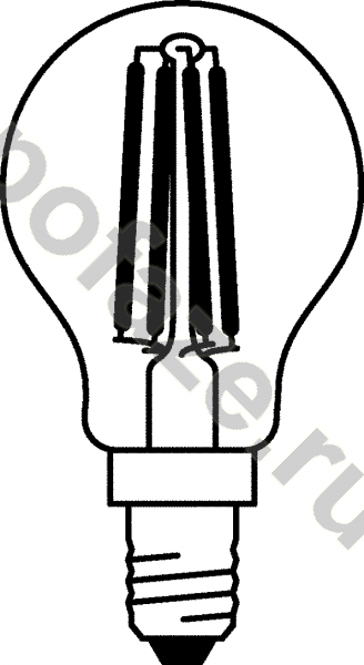 Лампа светодиодная LED шарообразная Osram d45мм E14 4Вт 300гр. 220-240В 2700К