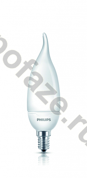 Лампа энергосберегающая свеча на ветру Philips d41.5мм E14 8Вт 220-240В