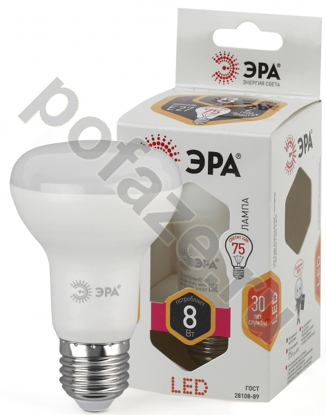 Лампа светодиодная LED с отражателем ЭРА d63мм E27 8Вт 270гр. 170-265В 2700К