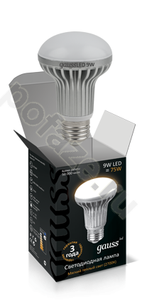 Лампа светодиодная LED с отражателем Gauss d63мм E27 9Вт 120гр. 220-230В