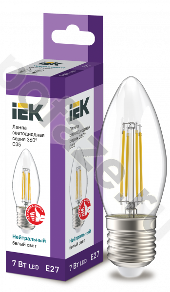 Лампа светодиодная LED свеча IEK d35мм E27 7Вт 220-230В 4000К
