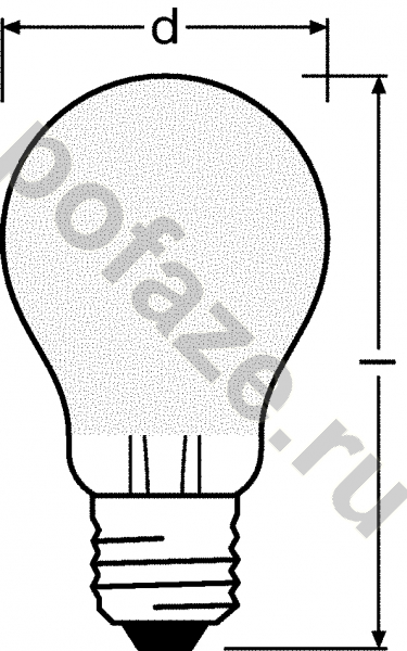 Лампа светодиодная LED грушевидная Osram d60мм E27 7.5Вт 220-240В 2700К