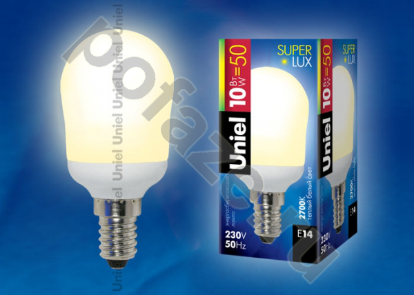 Лампа энергосберегающая Uniel d40мм E14 10Вт 220-240В