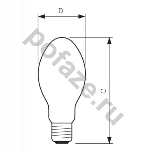 Лампа натриевая высокого давления ДНаТ эллипсоидная Philips d120мм E40 350Вт 2000К