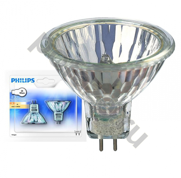 Лампа галогенная с отражателем Philips d51мм GU5.3 35Вт 36гр. 12В