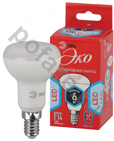 Лампа светодиодная LED с отражателем ЭРА d50мм E14 6Вт 270гр. 220-240В 4000К