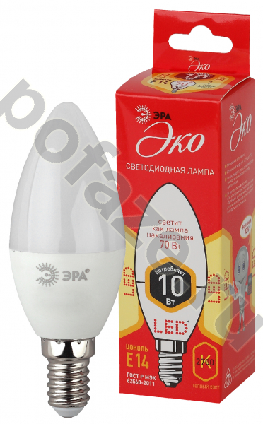 Лампа светодиодная LED свеча ЭРА d35мм E14 10Вт 270гр. 220-240В 2700К