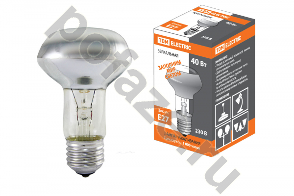 Лампа накаливания с отражателем TDM ELECTRIC d63мм E27 40Вт 30-220В