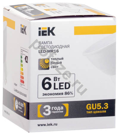 Лампа светодиодная LED с отражателем IEK d50мм GU5.3 6Вт 230В 3000К