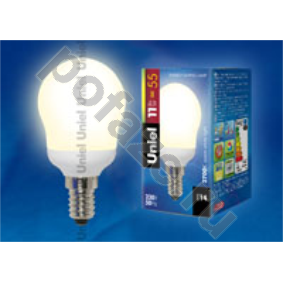 Лампа энергосберегающая Uniel d45мм E14 11Вт 220-230В