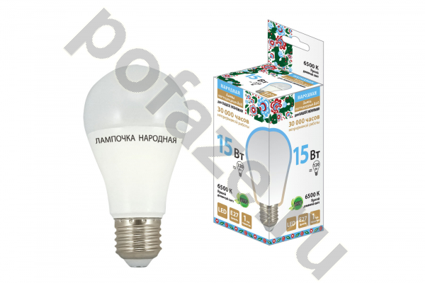 Лампа светодиодная LED грушевидная TDM ELECTRIC E27 15Вт 220-230В 6500К