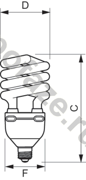 Лампа энергосберегающая спираль Philips d102мм E27 45Вт 220-240В 2700К