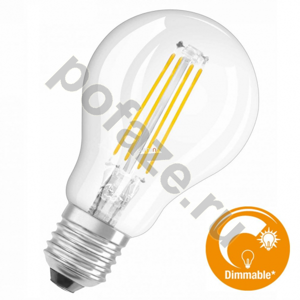 Лампа светодиодная LED грушевидная Osram d60мм E27 4.5Вт 220-230В 2700К