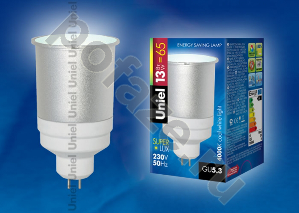 Лампа энергосберегающая с отражателем Uniel d50мм GU5.3 13Вт 220-230В