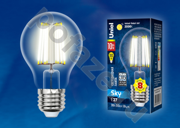 Лампа светодиодная LED грушевидная Uniel d60мм E27 10Вт 360гр. 200-250В 3000К