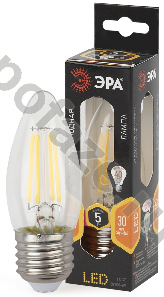 Лампа светодиодная LED свеча ЭРА d35мм E27 5Вт 270гр. 170-265В 2700К