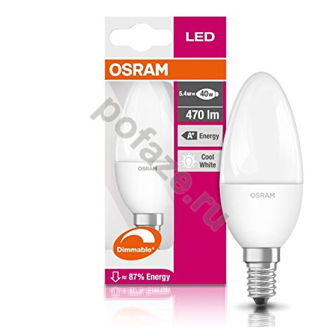 Лампа светодиодная LED свеча Osram d38мм E14 5.4Вт 220-240В