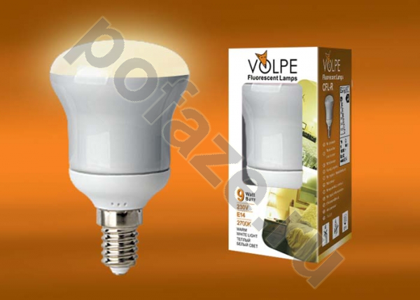 Лампа энергосберегающая Uniel E14 9Вт 220-240В 2700К
