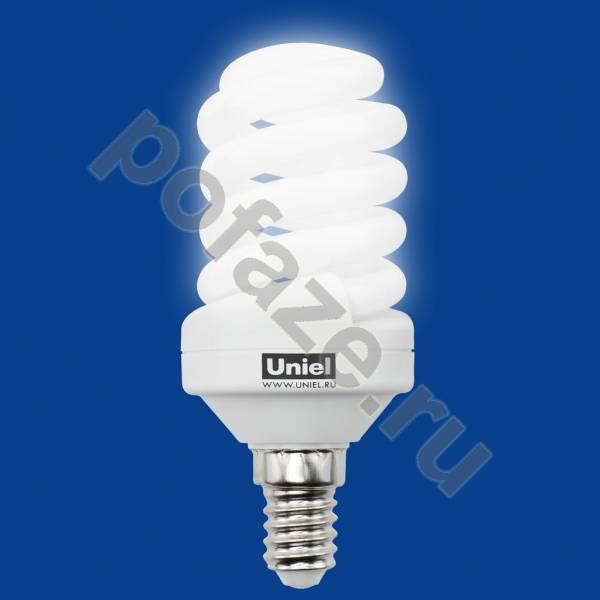 Лампа энергосберегающая спираль Uniel d40мм E14 18Вт 220-230В