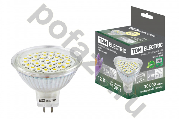 Лампа светодиодная LED с отражателем TDM ELECTRIC d300мм GU5.3 60Вт 120гр. 30-220В 3000К